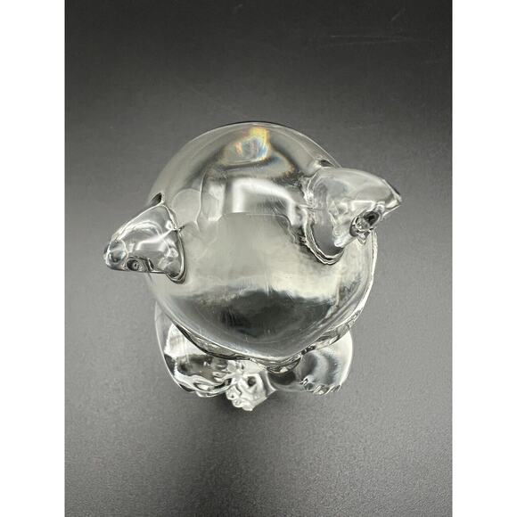 Fenton Art Glass 4” Bear Figurine ~ April Birthstone Clear Diamond Heart - Picture 5 of 7